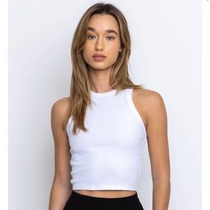 Briavia “Bridgewater” Ribbed Tank Top in White, Small
